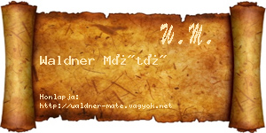 Waldner Máté névjegykártya